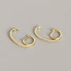 Silver Geometric Electroplated Hanging Ear Buckle And Stud Earrings