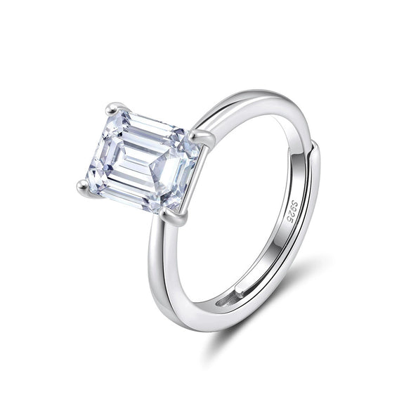 Silver Geometric Fashion Ring Electroplated 925 Silver
