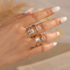 Silver Geometric Fashion Ring Electroplated 925 Silver