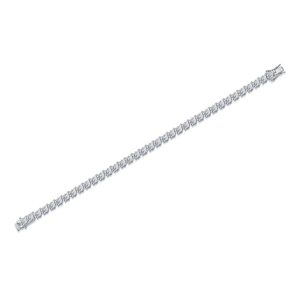 925 Silver Geometric Figureeight Clasp Fullinlaid Women's Bracelet Set With Diamonds Synthetic Carbon Silicon Stone Fashion Light Luxury Highend