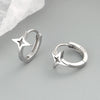 Silver 925 Geometric Flash Star Earrings For Women With Electroplating