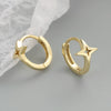 Silver 925 Geometric Flash Star Earrings For Women With Electroplating