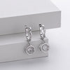 925 Silver Geometric Joker Inlaid Pendant Earrings For Women With Electroplating