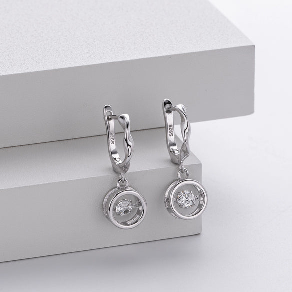 925 Silver Geometric Joker Inlaid Pendant Earrings For Women With Electroplating