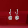 Silver 925 Geometric Long Square Moissanite Inlay Women's Earrings Retro Elegant Style