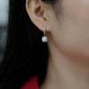 Silver 925 Geometric Long Square Moissanite Inlay Women's Earrings Retro Elegant Style