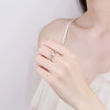 Silver Geometric M Letter Open Ring For Women With Electroplating Treatment