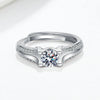 Silver Geometric M Letter Open Ring For Women With Electroplating Treatment