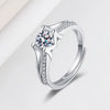 Silver Geometric M Letter Open Ring For Women With Electroplating Treatment