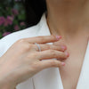 925 Silver Geometric Moissanite Ring Set With Diamonds For Women