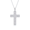 Silver Geometric Pendant Necklace Set With Diamonds