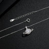 Silver Geometric Planet Surround Necklace For Women