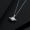 Silver Geometric Planet Surround Necklace For Women