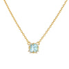 Silver Geometric Round Natural Topaz Pendant Necklace Cross Chain