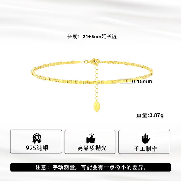 Silver Geometric Square Tube Bracelet For Women