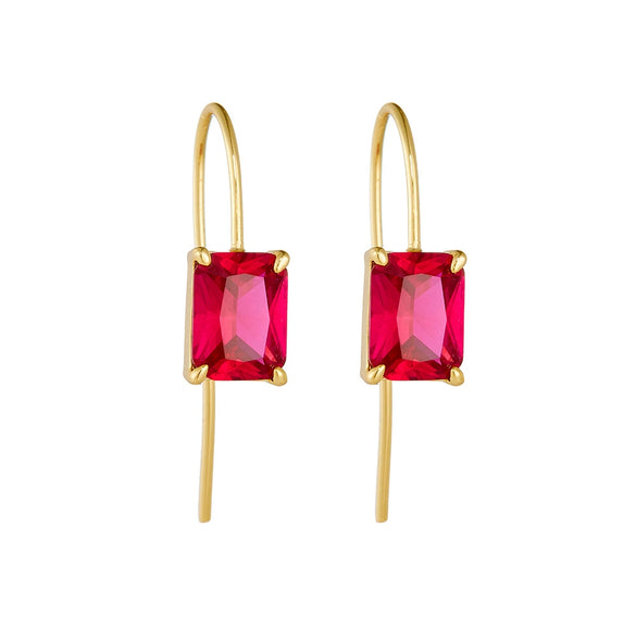 Silver Geometric Square Zircon Earrings For Women