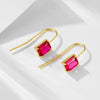 Silver Geometric Square Zircon Earrings For Women