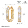Silver 925 Geometric Ushaped Oval Inlaid Zircon Earrings For Women