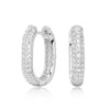 Silver 925 Geometric Ushaped Oval Inlaid Zircon Earrings For Women
