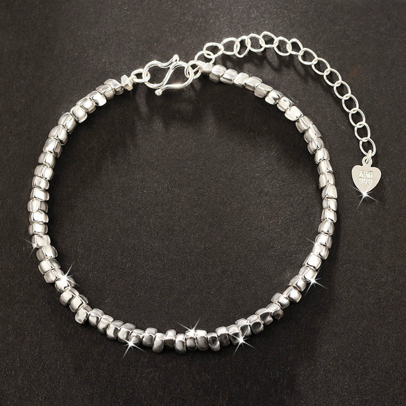 Silver Geometric Vintage Niche Design Electroplated Bracelet For Women