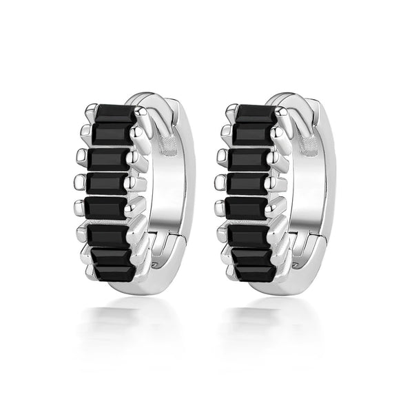 Silver Geometric Zircon Earrings For Women