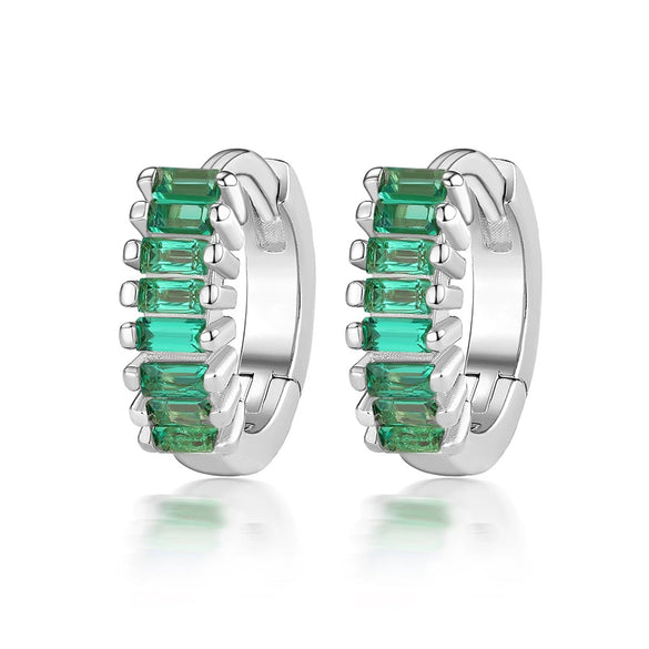 Silver Geometric Zircon Earrings For Women