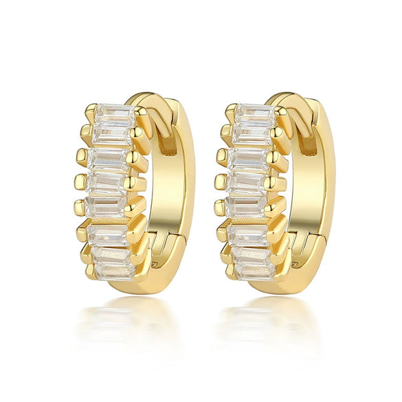 Silver Geometric Zircon Earrings For Women