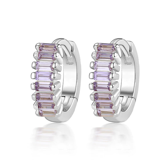 Silver Geometric Zircon Earrings For Women