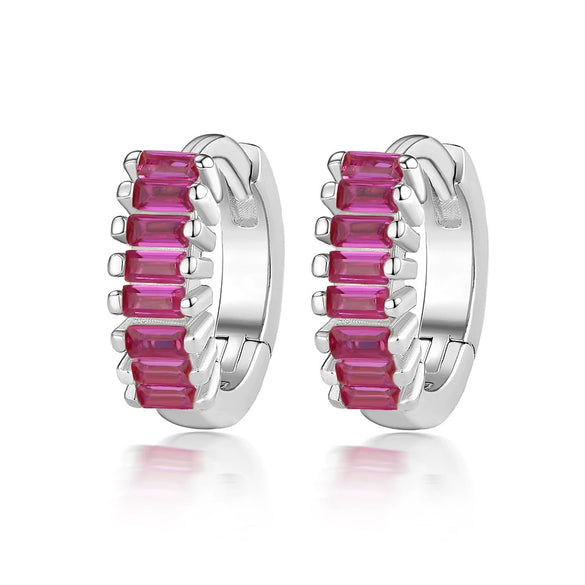 Silver Geometric Zircon Earrings For Women