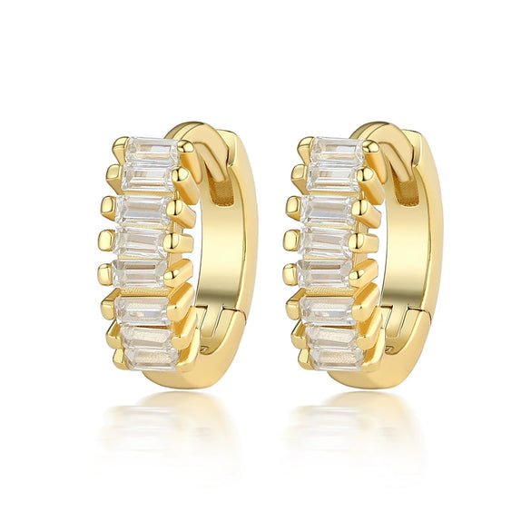 Silver Geometric Zircon Earrings For Women