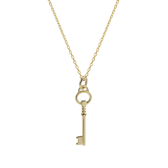 Silver Gold Key Clavicle Necklace Unisex Geometric Electroplated