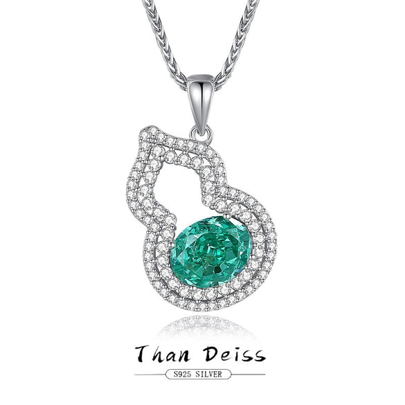 Silver Gourd Women's Necklace With High Carbon Diamond And Retro Design