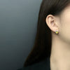 Silver Heart Shape Earrings With Yellow Diamond Studs Hypoallergenic Jewelry