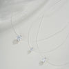 Silver Heart Shape Pendant Invisible Necklace For Women
