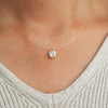 Silver Heart Shape Pendant Invisible Necklace For Women