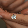 Silver Heart Shape Pendant Invisible Necklace For Women