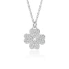 Silver Heartshaped Fourleaf Clover Necklace With Microinlaid Diamond