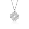 Silver Heartshaped Fourleaf Clover Necklace With Microinlaid Diamond