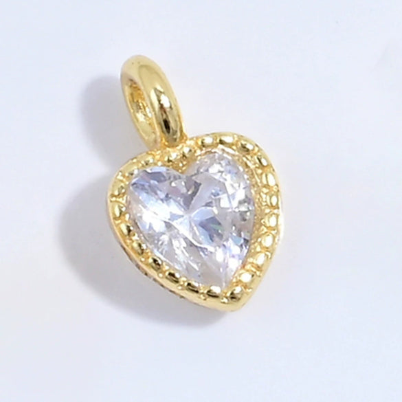 925 Silver Heartshaped Jewelry Pendant Inlaid With Colored Diamonds And Zirconia