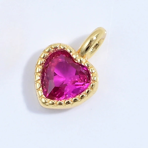 925 Silver Heartshaped Jewelry Pendant Inlaid With Colored Diamonds And Zirconia