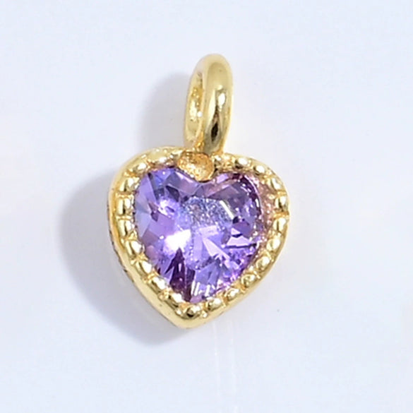 925 Silver Heartshaped Jewelry Pendant Inlaid With Colored Diamonds And Zirconia