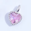 925 Silver Heartshaped Jewelry Pendant Inlaid With Colored Diamonds And Zirconia