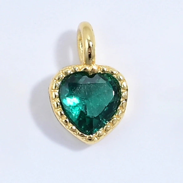 925 Silver Heartshaped Jewelry Pendant Inlaid With Colored Diamonds And Zirconia