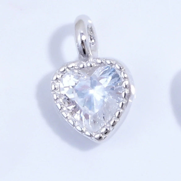 925 Silver Heartshaped Jewelry Pendant Inlaid With Colored Diamonds And Zirconia