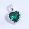 925 Silver Heartshaped Jewelry Pendant Inlaid With Colored Diamonds And Zirconia