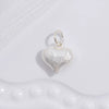 Silver Heartshaped Pendant With Stereo Gloss And Thread Grid Pattern Electroplated