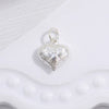 Silver Heartshaped Pendant With Stereo Gloss And Thread Grid Pattern Electroplated