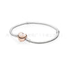 925 Silver Heartshaped Snake Chain Bracelet With Geometric Design In Gold Tone And Rose Gold Tone For Women And Men