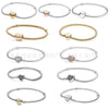 925 Silver Heartshaped Snake Chain Bracelet With Geometric Design In Gold Tone And Rose Gold Tone For Women And Men