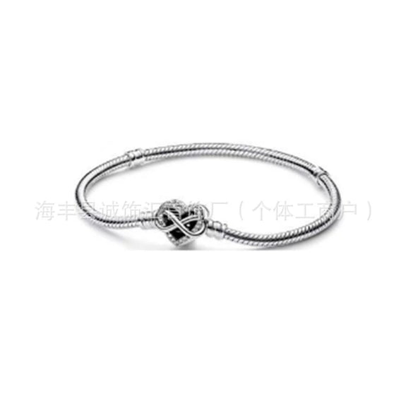 925 Silver Heartshaped Snake Chain Bracelet With Geometric Design In Gold Tone And Rose Gold Tone For Women And Men